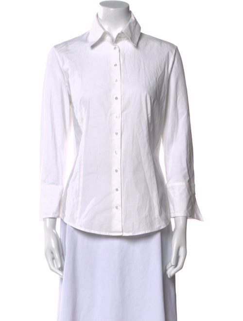 Anne Fontaine Three-Quarter Sleeve Button-Up Top