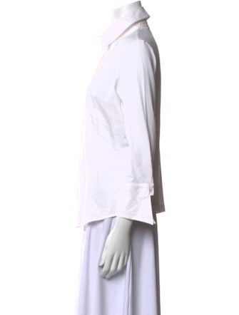 Anne Fontaine Three-Quarter Sleeve Button-Up Top