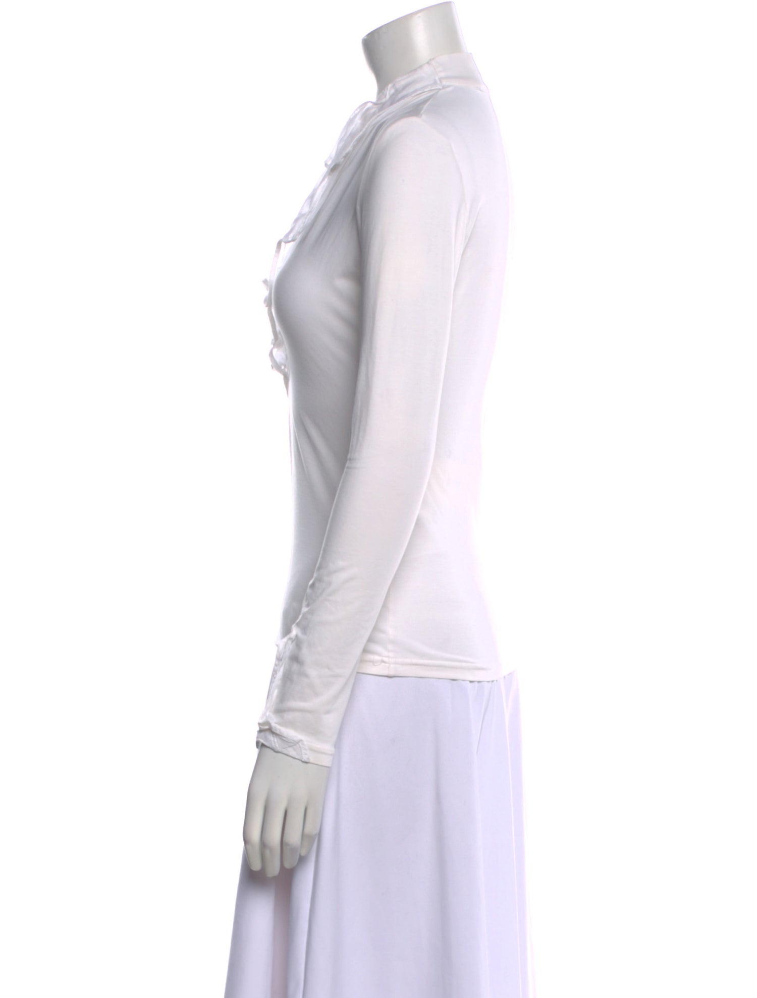 Anne Fontaine V-Neck Long Sleeve Top