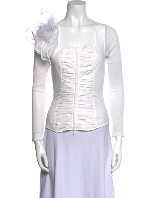 Anne Fontaine Square Neckline Long Sleeve Top