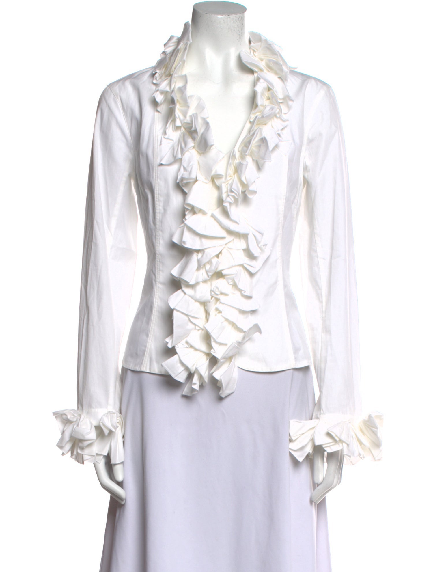 Anne Fontaine V-Neck Long Sleeve Blouse