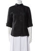 Anne Fontaine Linen Three-Quarter Sleeve Button-Up Top