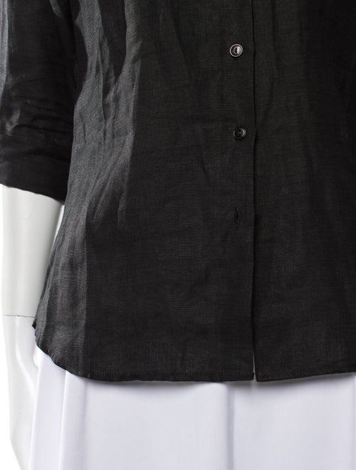 Anne Fontaine Linen Three-Quarter Sleeve Button-Up Top