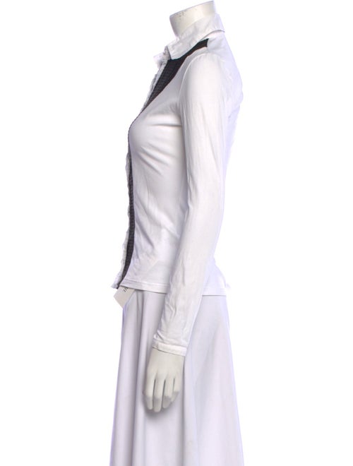 Anne Fontaine Striped Long Sleeve Button-Up Top