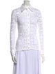 Anne Fontaine Lace Pattern Long Sleeve Button-Up Top