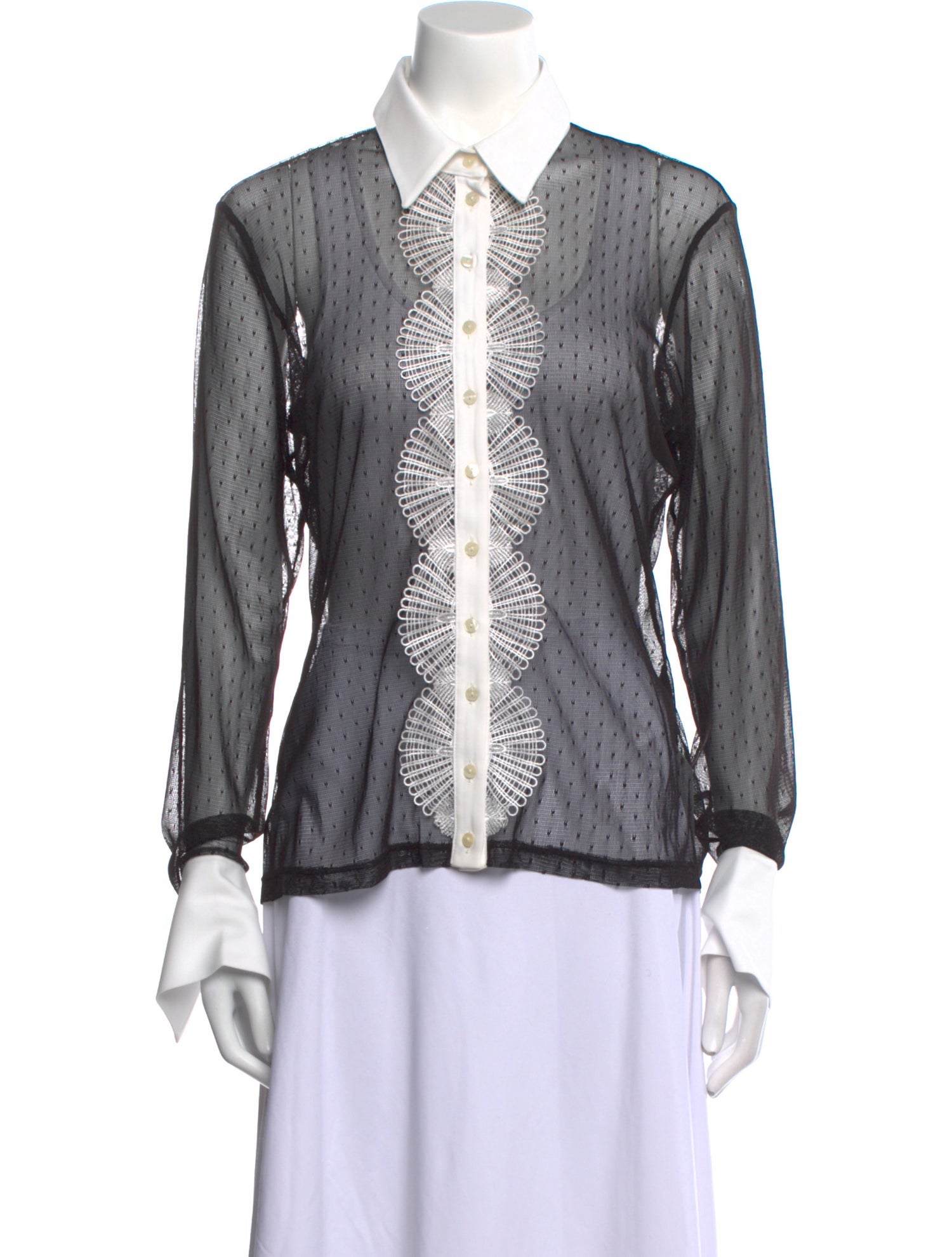 Anne Fontaine Long Sleeve Button-Up Top
