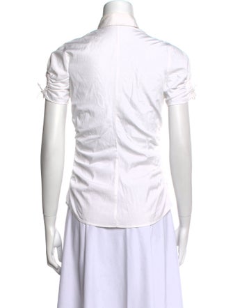 Anne Fontaine Short Sleeve Button-Up Top