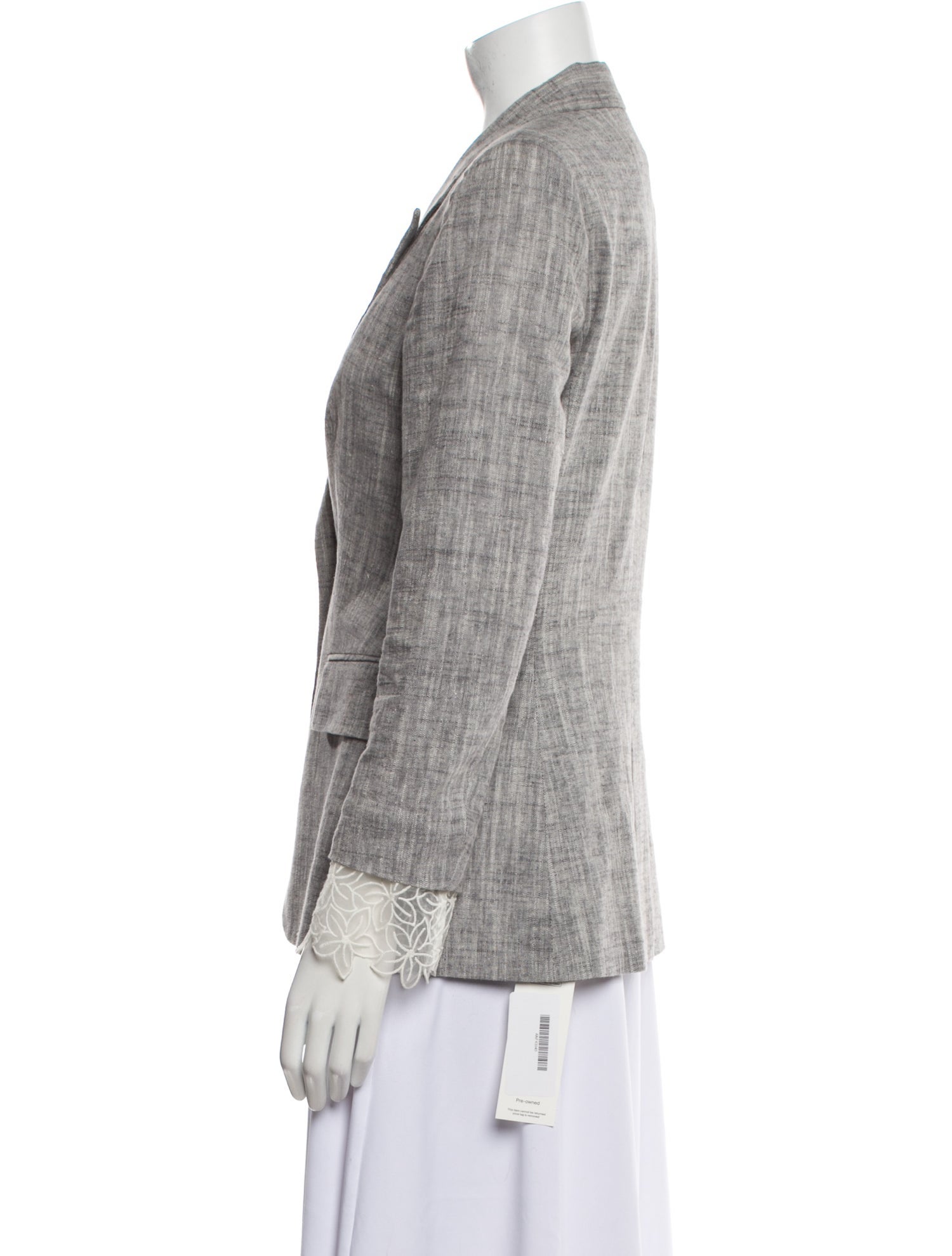 Anne Fontaine Linen Plaid Print Blazer