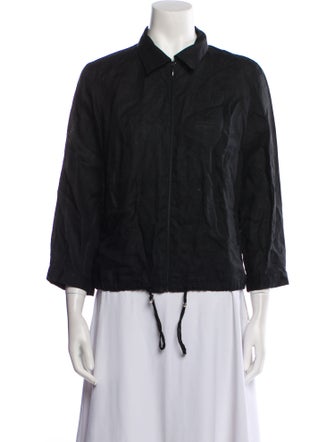 Anne Fontaine Linen Three-Quarter Sleeve Button-Up Top