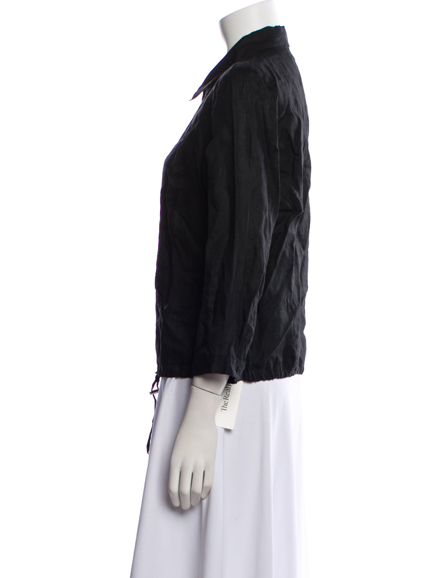 Anne Fontaine Linen Three-Quarter Sleeve Button-Up Top