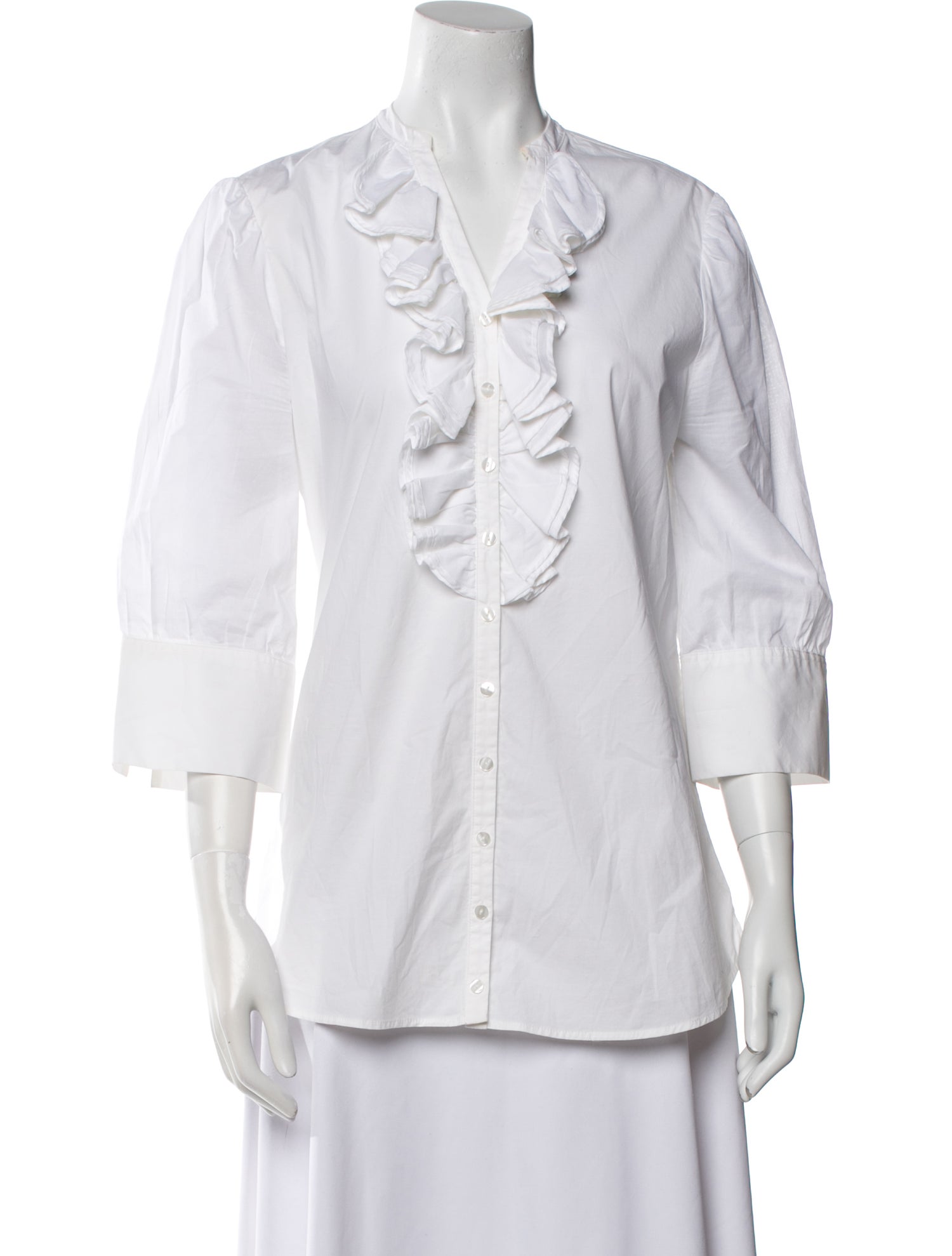 Anne Fontaine V-Neck Three-Quarter Sleeve Tunic