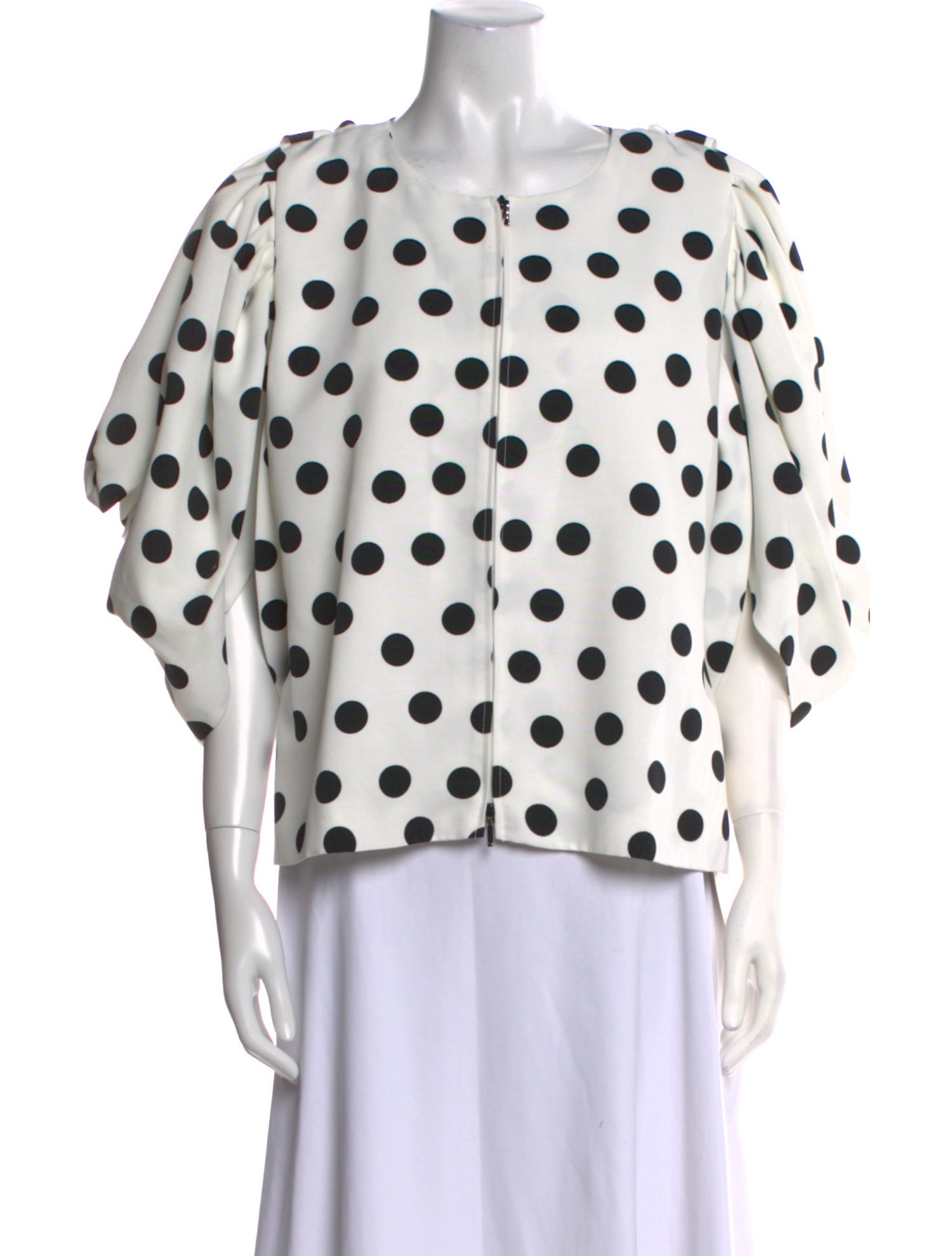 Anne Fontaine Polka Dot Print Bateau Neckline Blouse