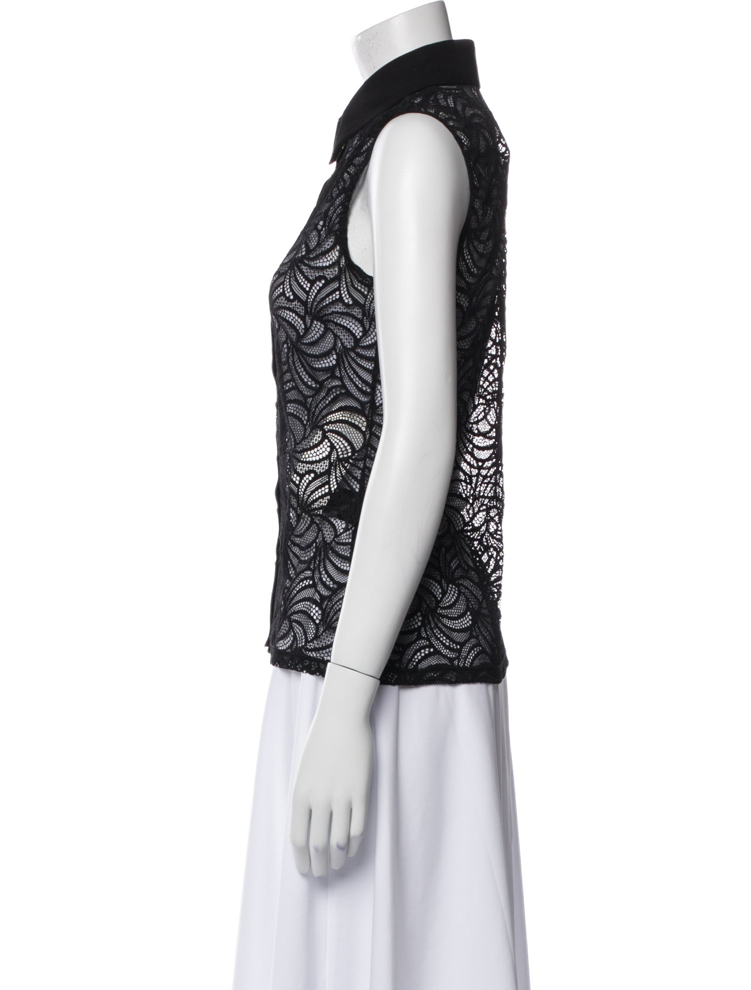 Anne Fontaine Lace Pattern Sleeveless Top