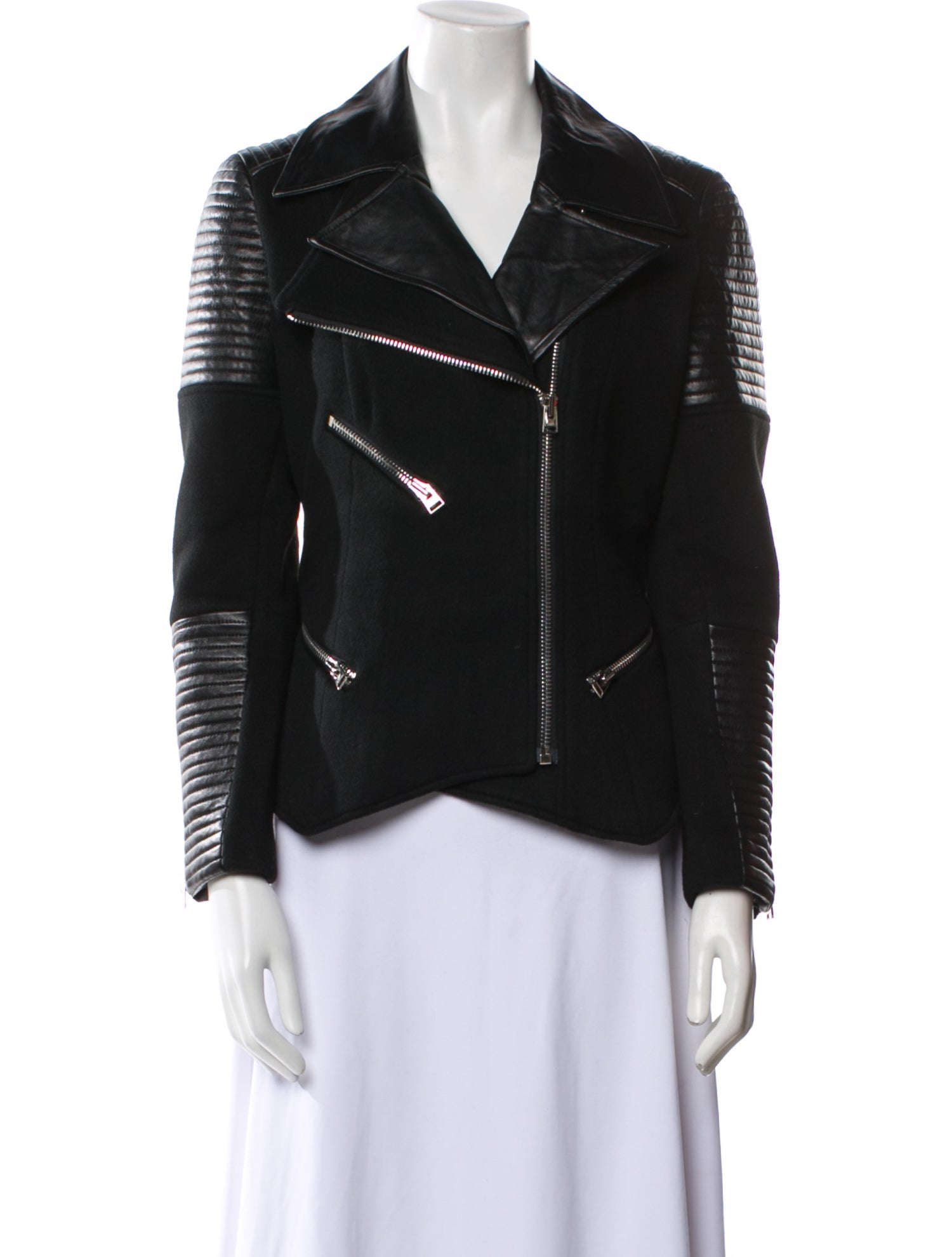 Anne Fontaine Wool Biker Jacket