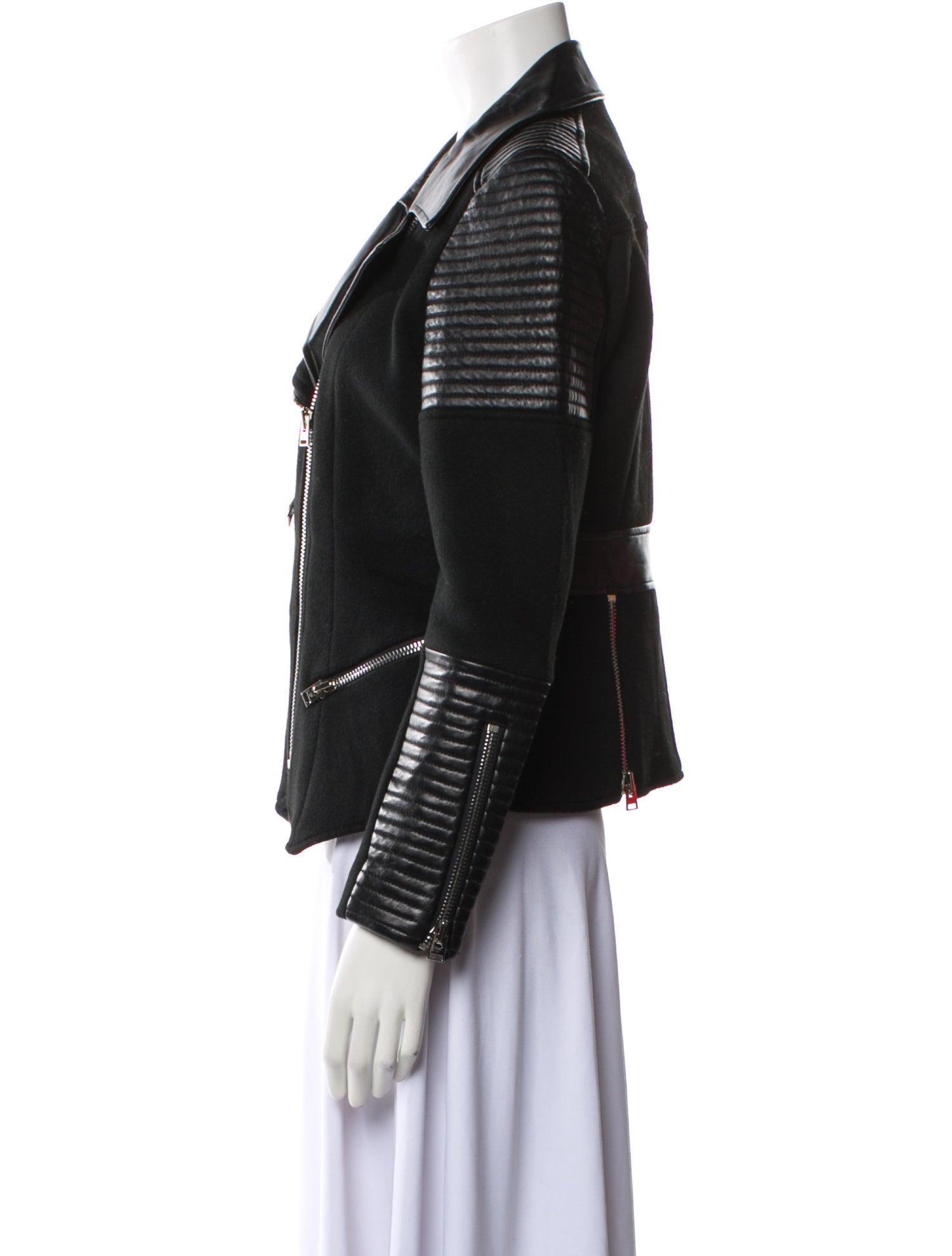 Anne Fontaine Wool Biker Jacket