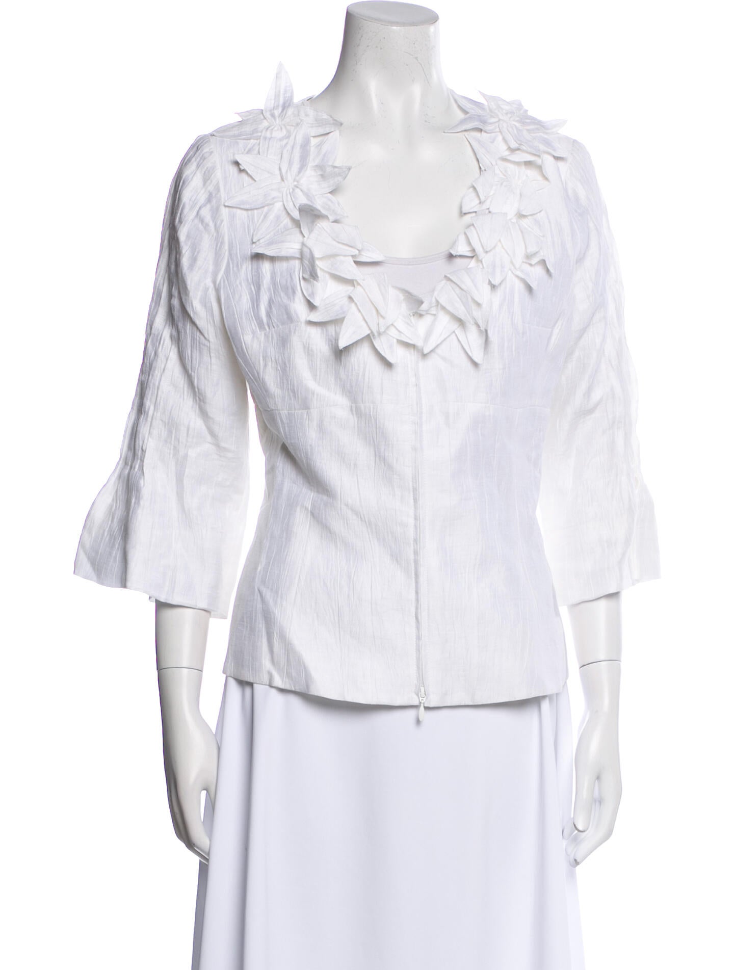 Anne Fontaine Linen V-Neck Blouse w/ Tags