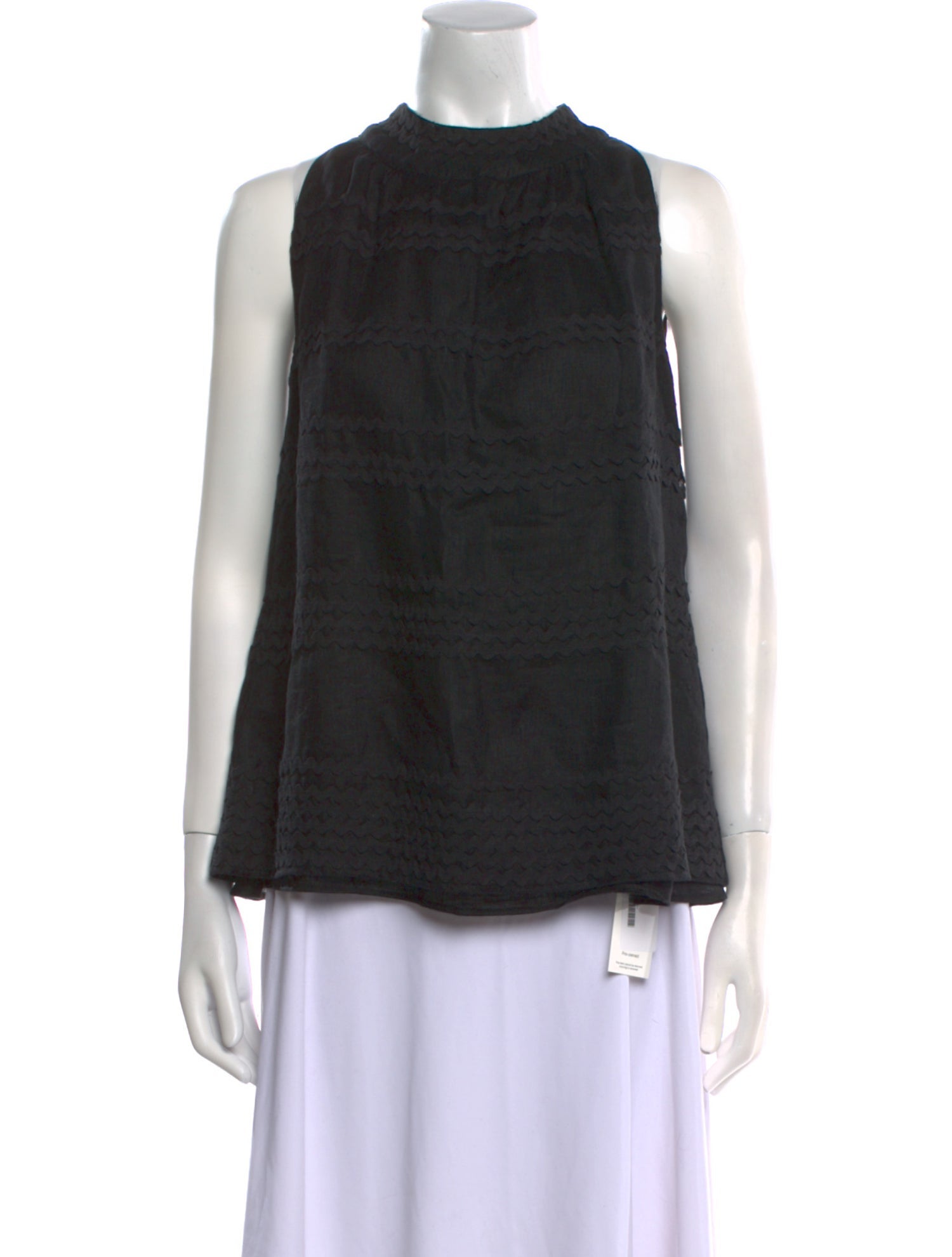 Anne Fontaine Linen Mock Neck Blouse