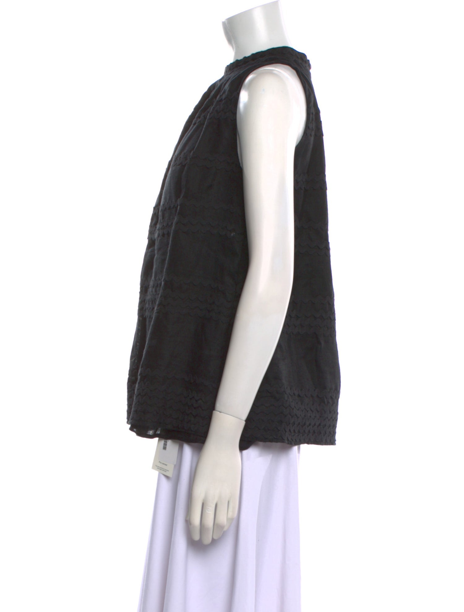 Anne Fontaine Linen Mock Neck Blouse