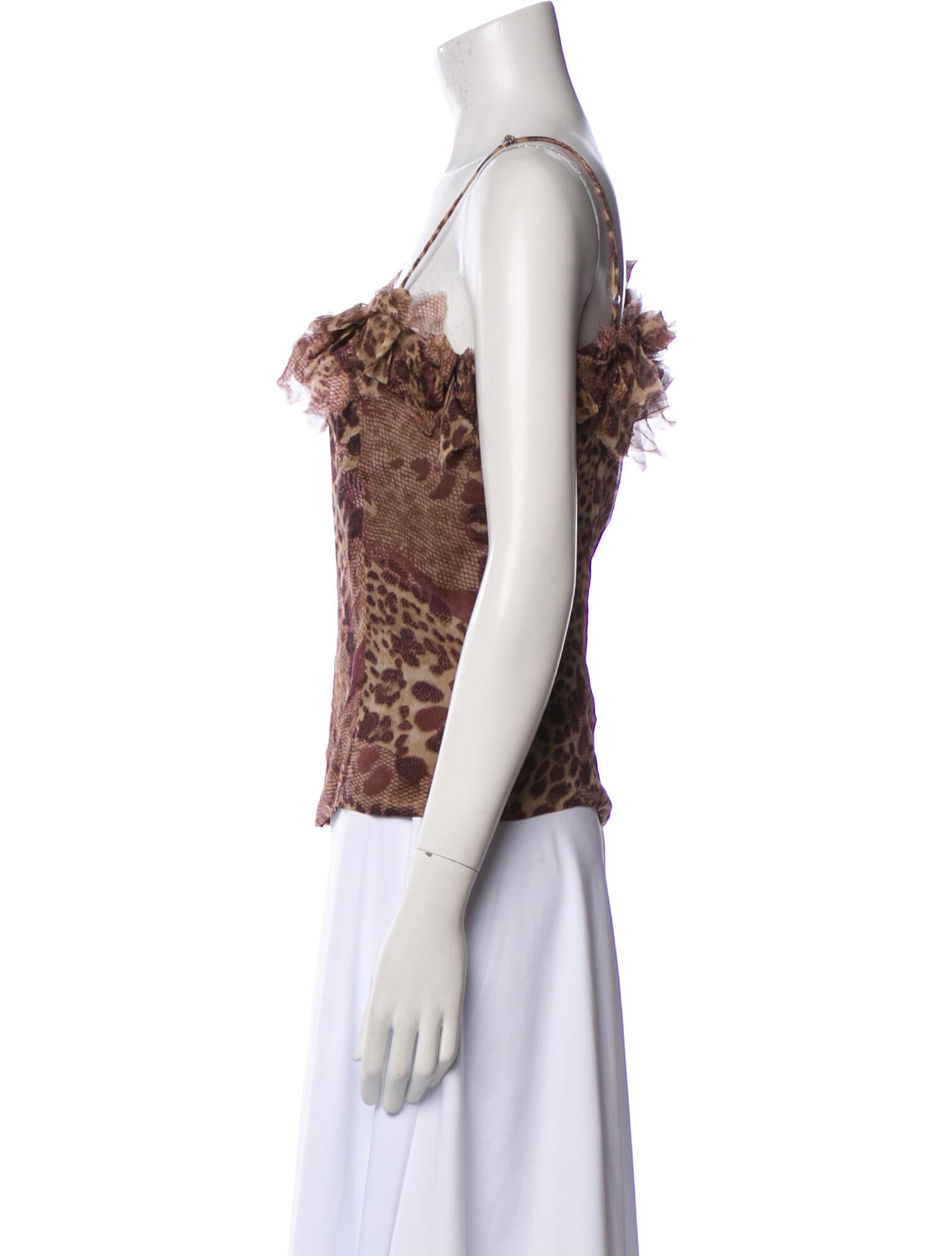 Anne Fontaine Silk Animal Print Top