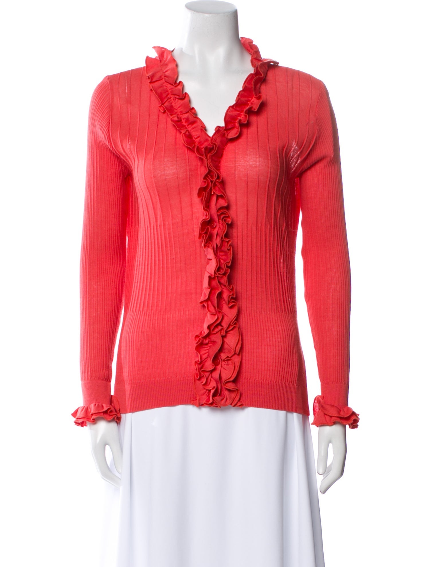 Anne Fontaine V-Neck Long Sleeve Blouse