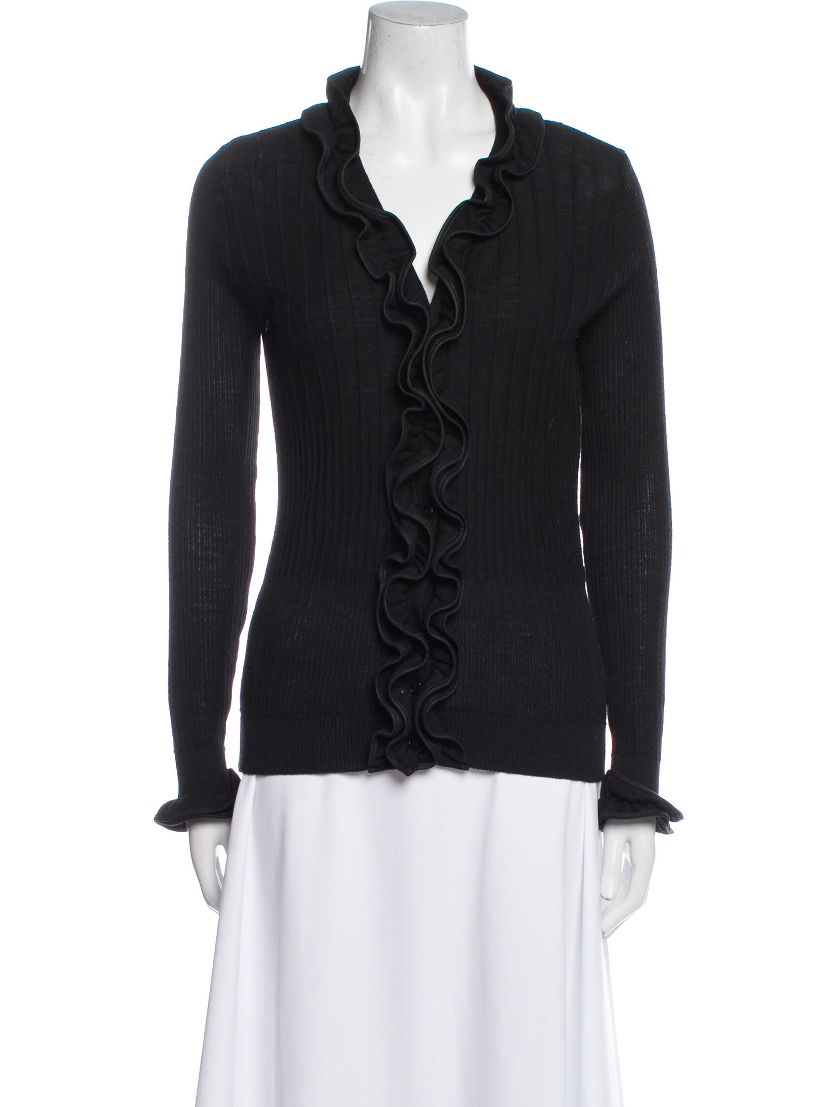 Anne Fontaine V-Neck Long Sleeve Sweatshirt