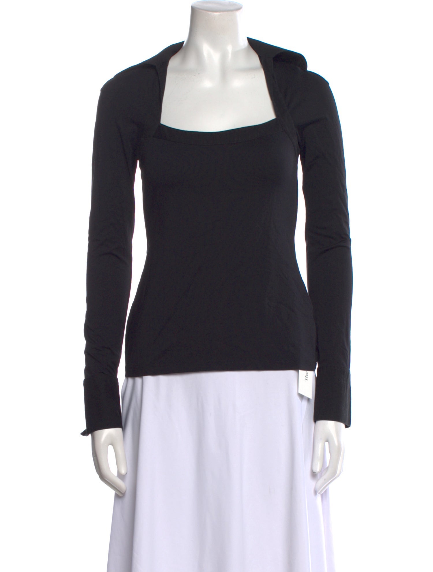 Anne Fontaine Square Neckline Long Sleeve Top