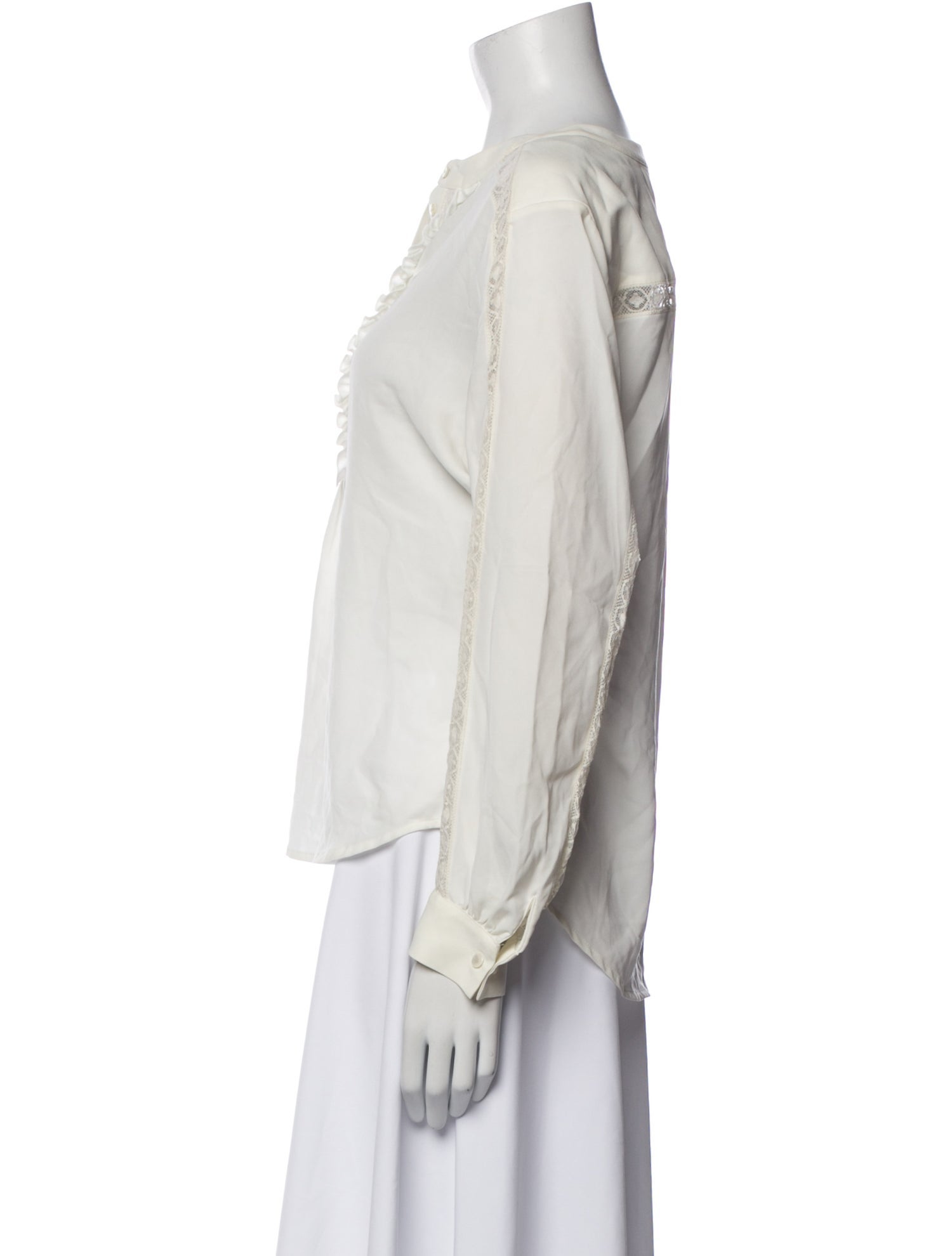 Anne Fontaine V-Neck Long Sleeve Blouse