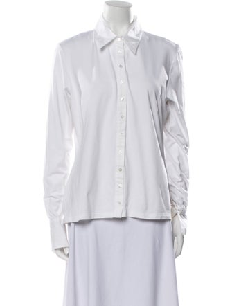 Anne Fontaine Long Sleeve Button-Up Top