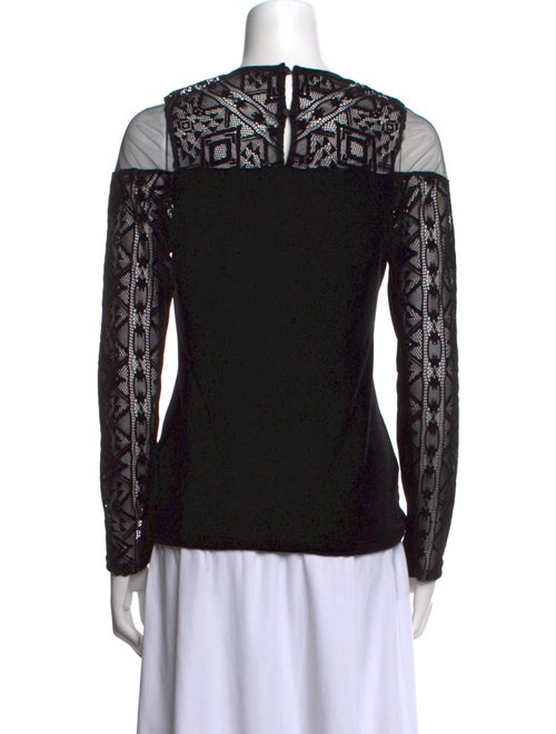 Anne Fontaine Lace Pattern Crew Neck Top