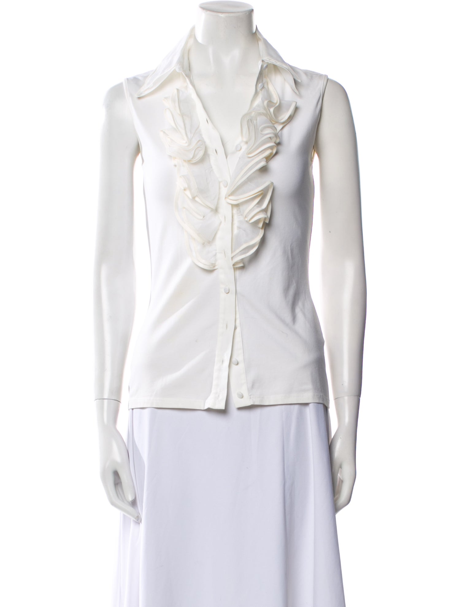 Anne Fontaine V-Neck Sleeveless Blouse