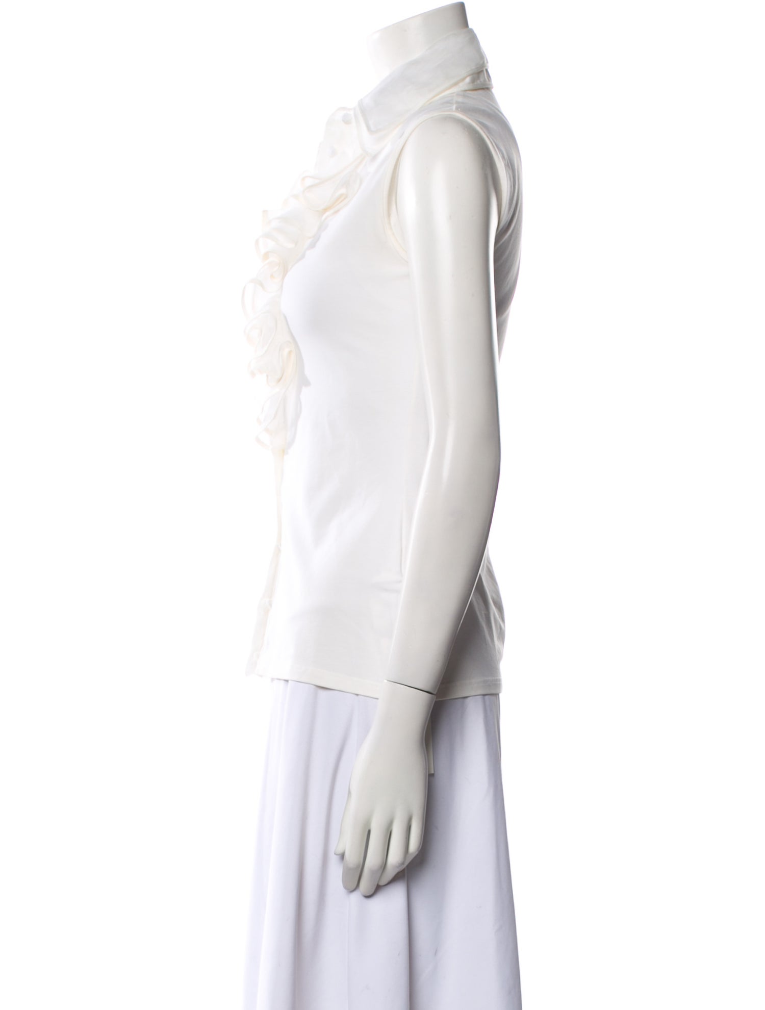 Anne Fontaine V-Neck Sleeveless Blouse