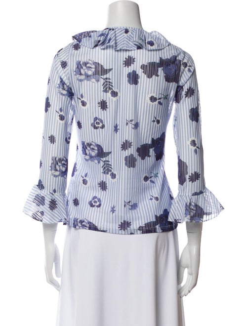 Anne Fontaine Printed V-Neck Blouse