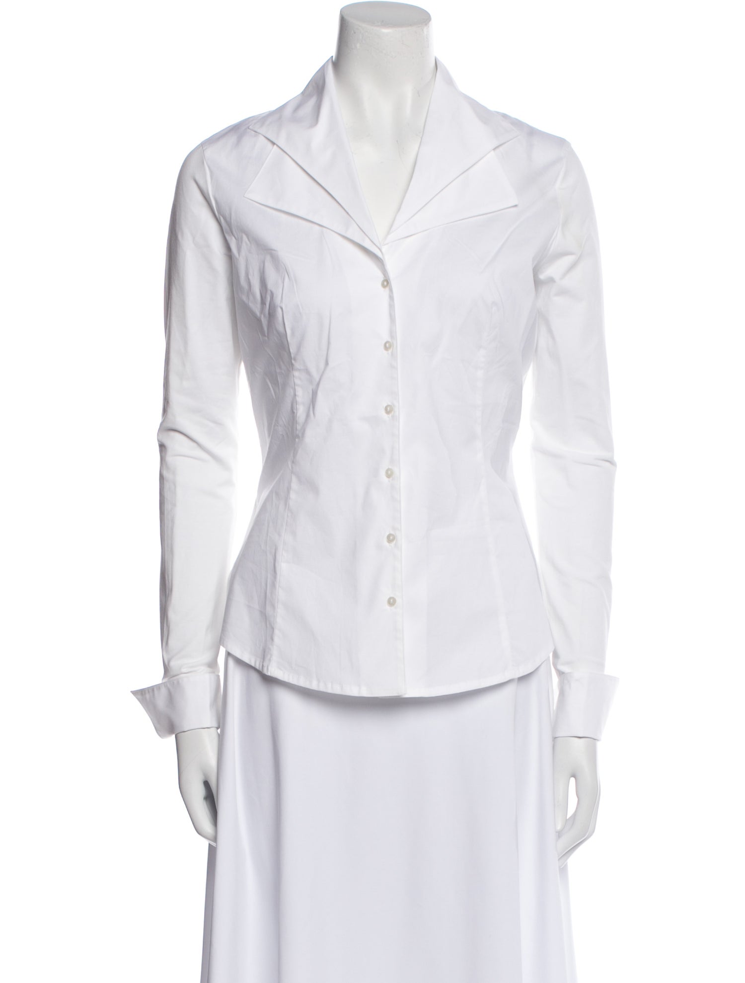 Anne Fontaine Three-Quarter Sleeve Button-Up Top