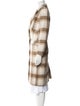 Anne Fontaine Wool Plaid Print Peacoat