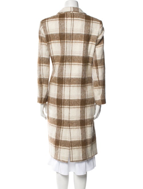 Anne Fontaine Wool Plaid Print Peacoat