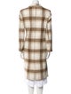 Anne Fontaine Wool Plaid Print Peacoat