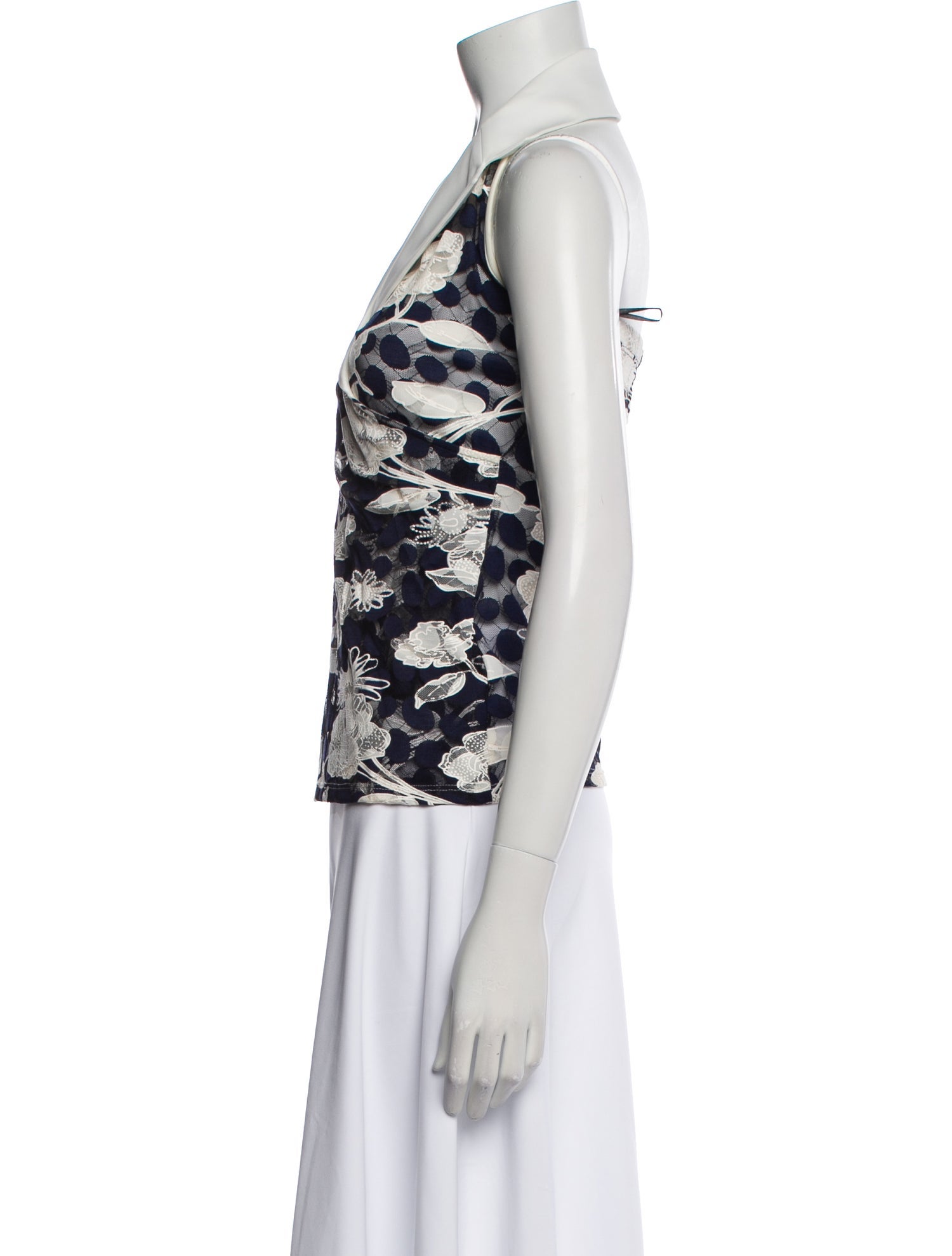 Anne Fontaine Floral Print V-Neck Top