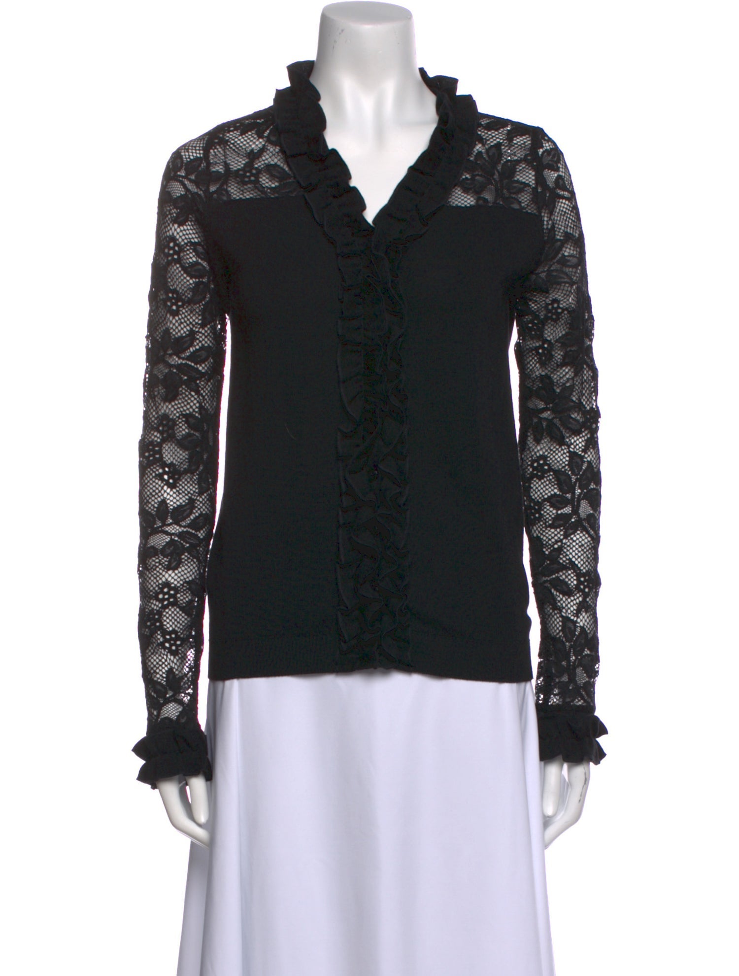 Anne Fontaine Wool Lace Pattern Sweater