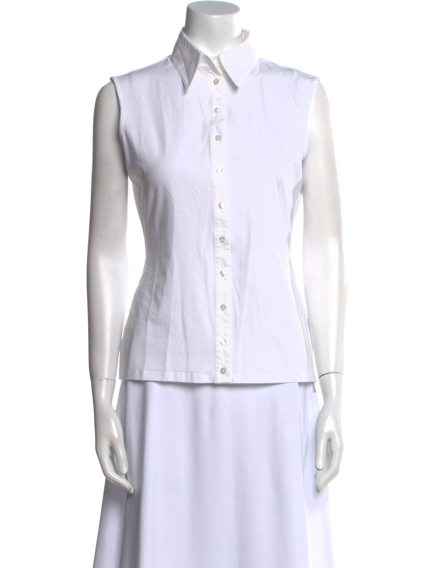 Anne Fontaine Sleeveless Button-Up Top