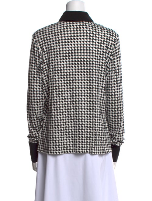 Anne Fontaine Houndstooth Print Long Sleeve Button-Up Top