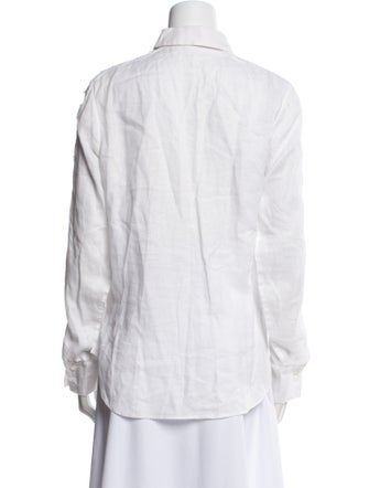Anne Fontaine Linen Long Sleeve Button-Up Top