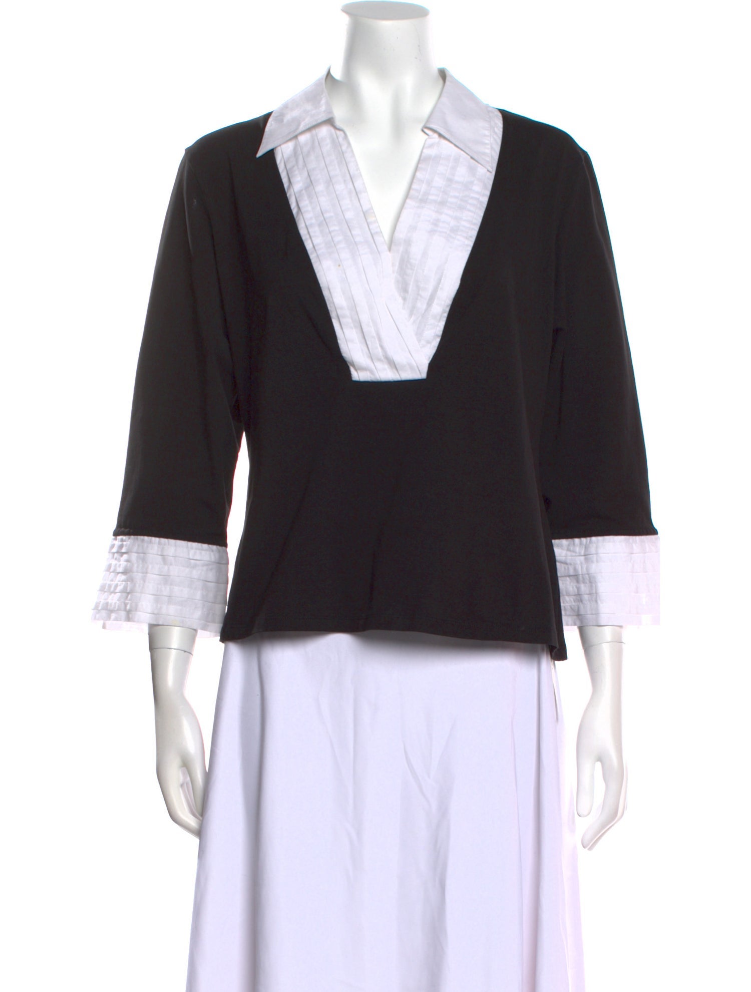 Anne Fontaine Three-Quarter Sleeve Crop Top