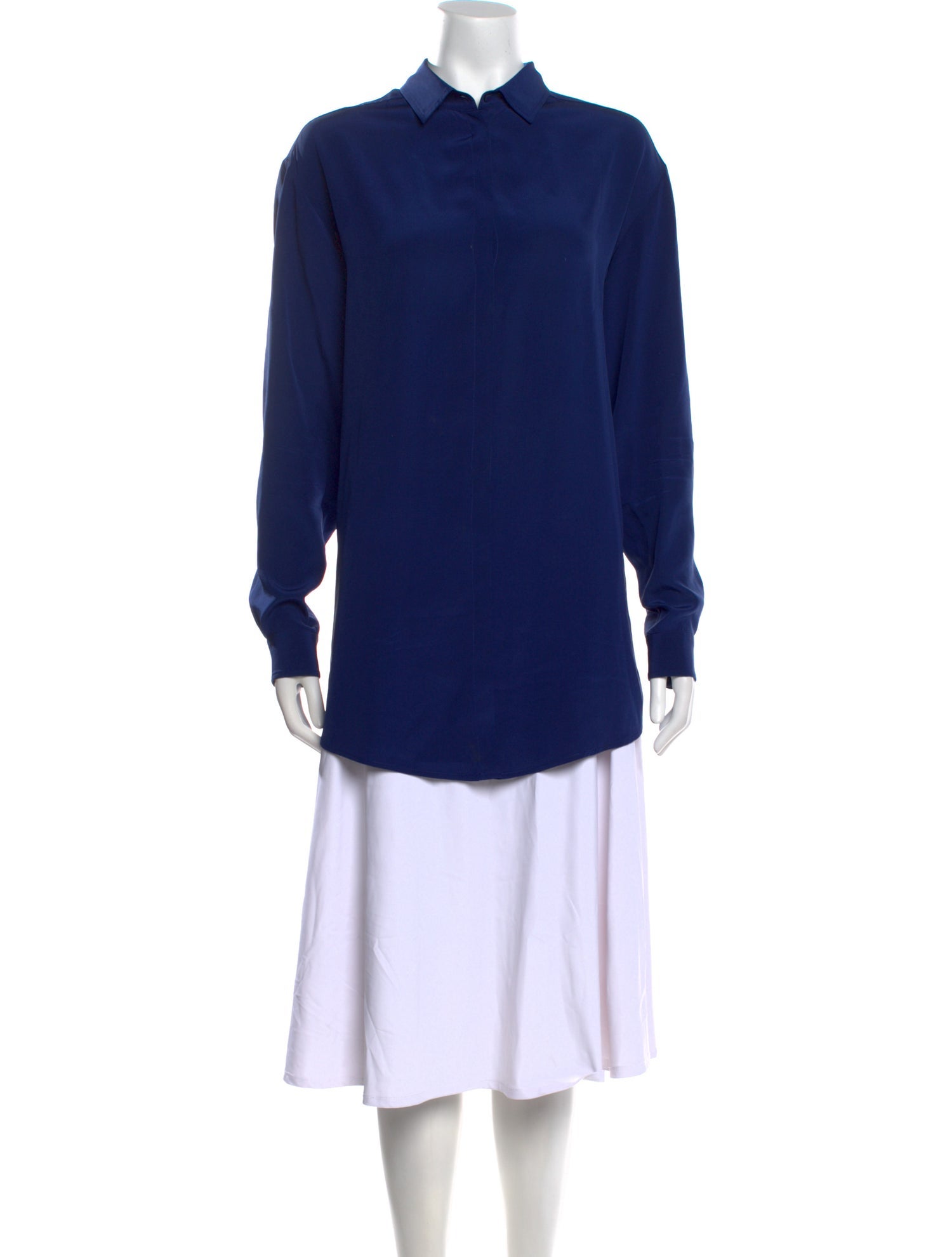Anne Fontaine Silk Mock Neck Tunic
