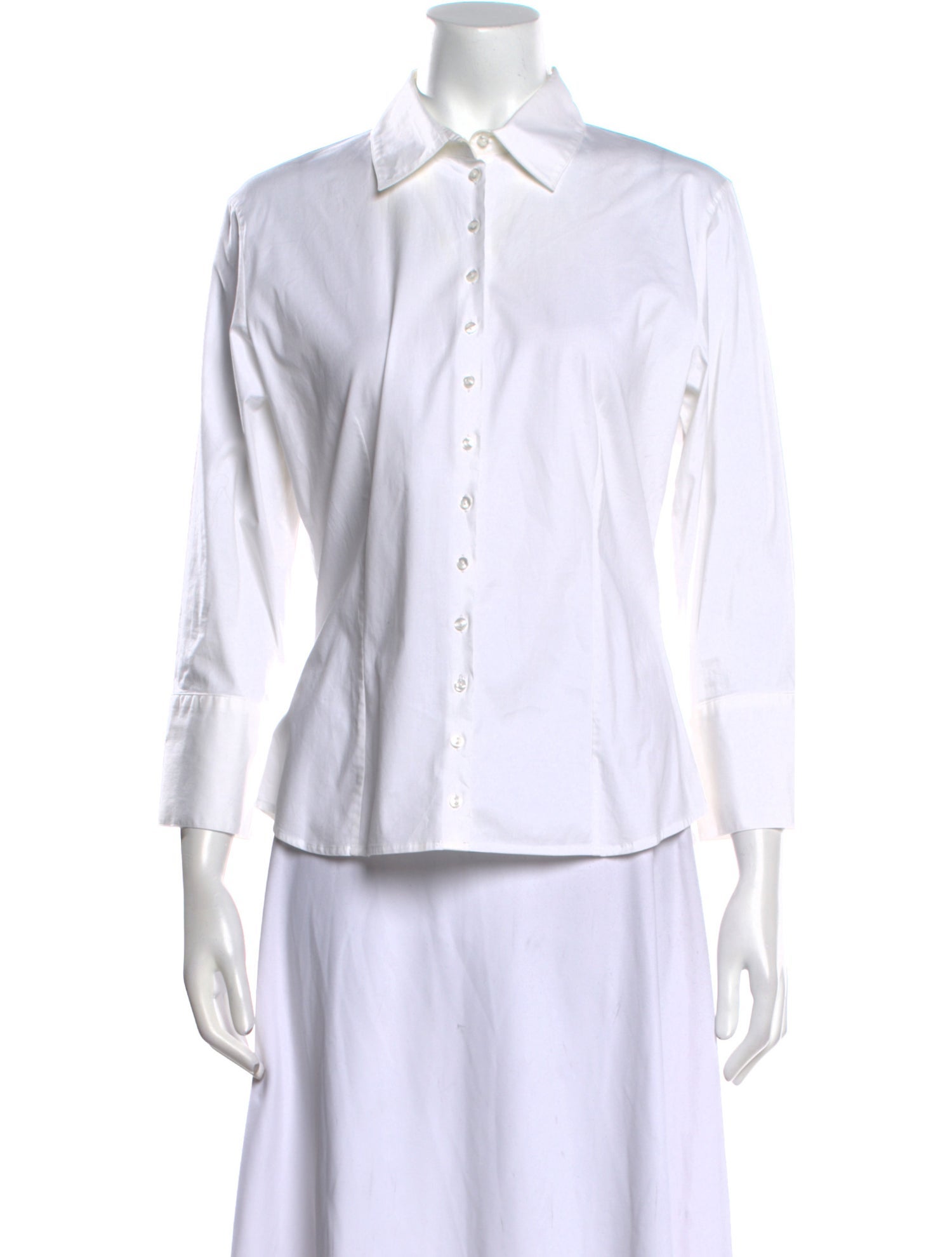 Anne Fontaine Three-Quarter Sleeve Button-Up Top