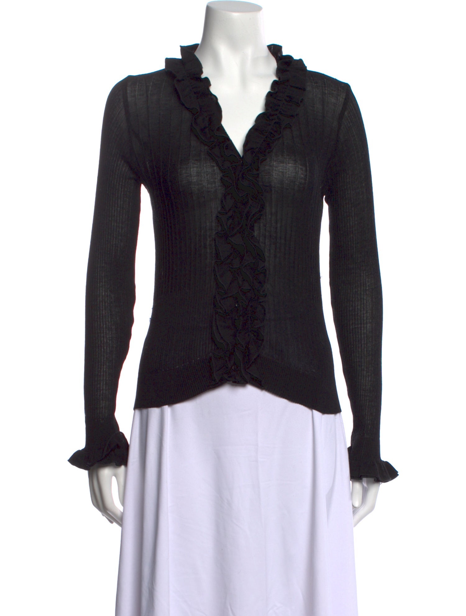 Anne Fontaine V-Neck Long Sleeve Blouse