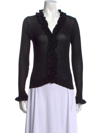 Anne Fontaine V-Neck Long Sleeve Blouse