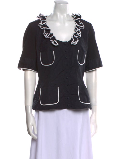 Anne Fontaine Scoop Neck Three-Quarter Sleeve Top