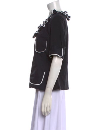 Anne Fontaine Scoop Neck Three-Quarter Sleeve Top