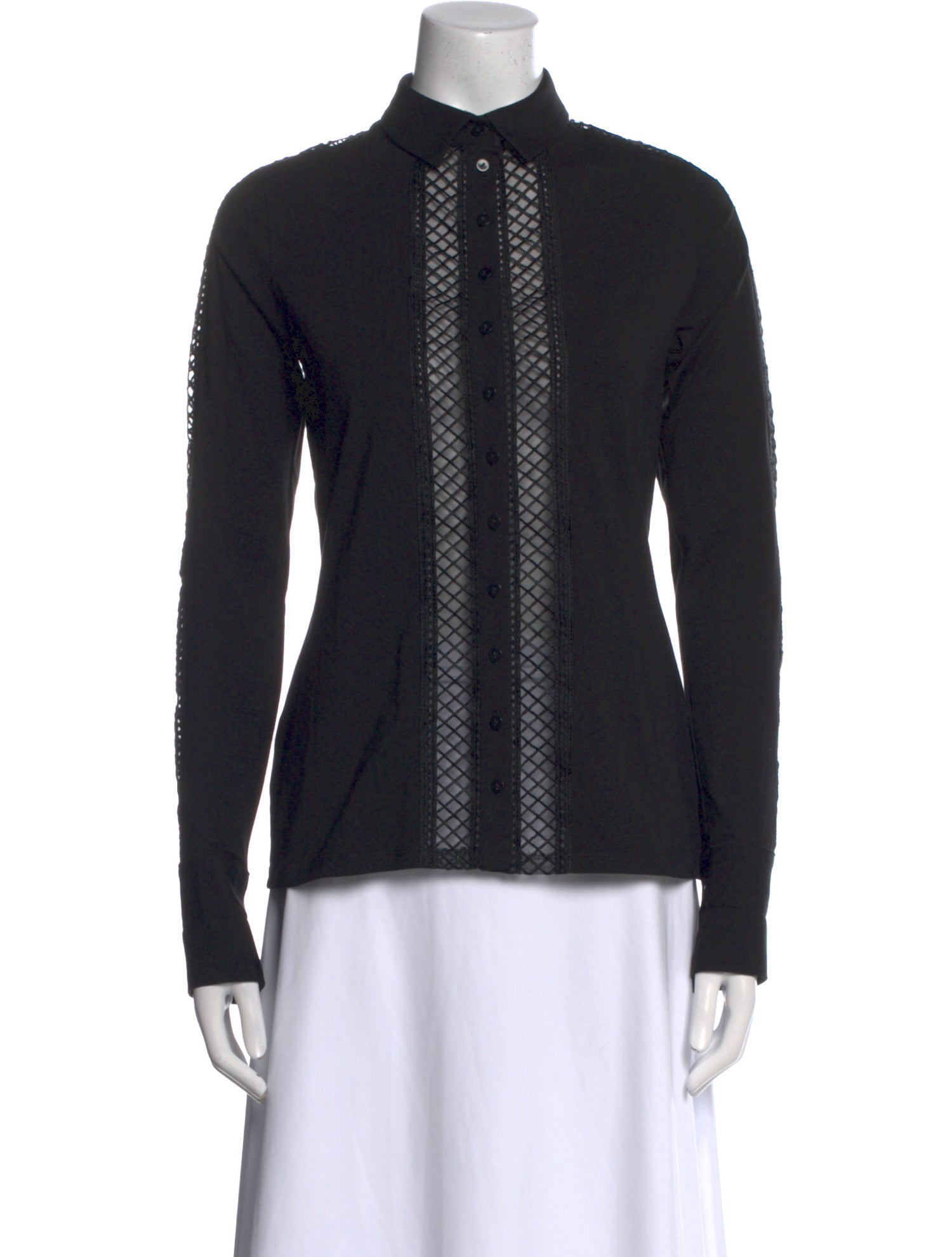 Anne Fontaine Mock Neck Long Sleeve Top