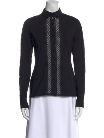 Anne Fontaine Mock Neck Long Sleeve Top